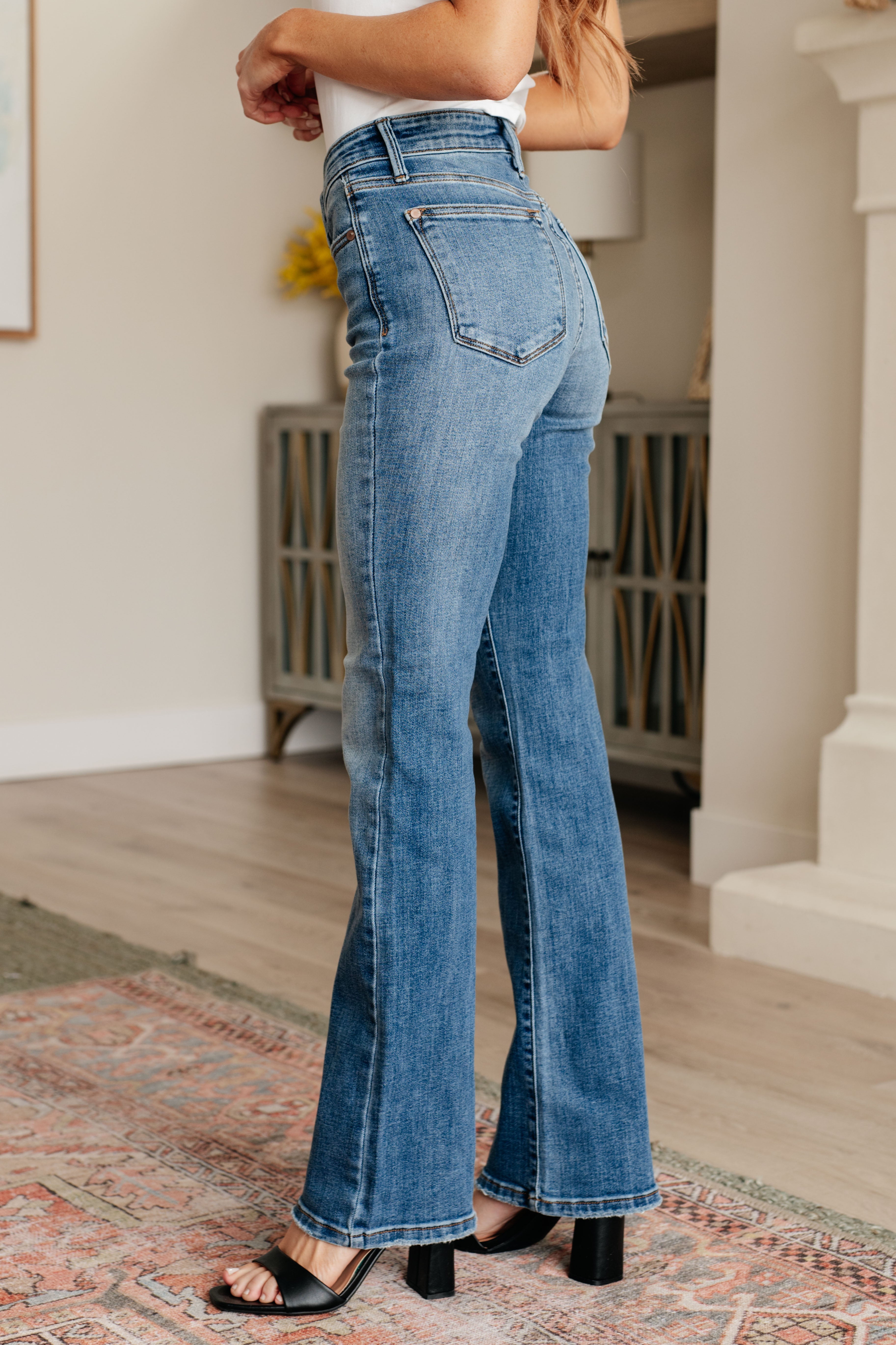 Genevieve Mid Rise Medium Wash Vintage Bootcut Jeans