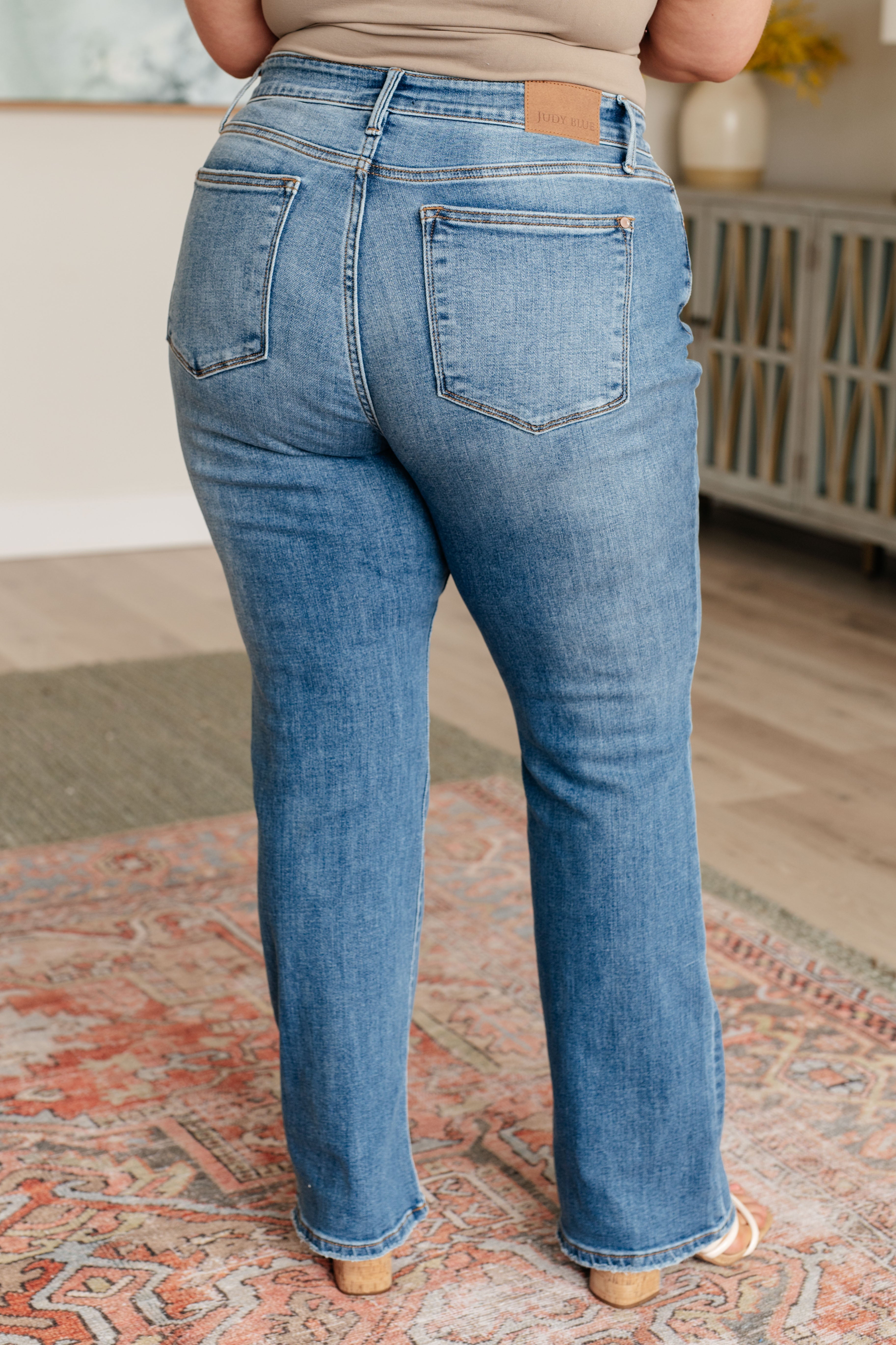 Genevieve Mid Rise Medium Wash Vintage Bootcut Jeans