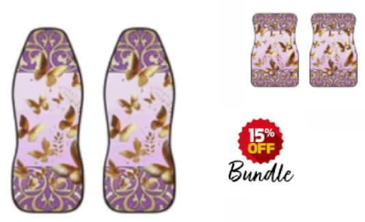 Golden Butterflies Auto Decor Bundle