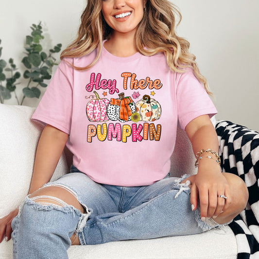 Women's Hey There Pumpkin Fall Graphic T-shirt