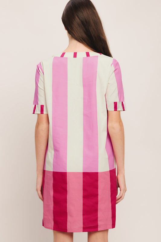 FRESH PINK WOVEN MINI DRESS