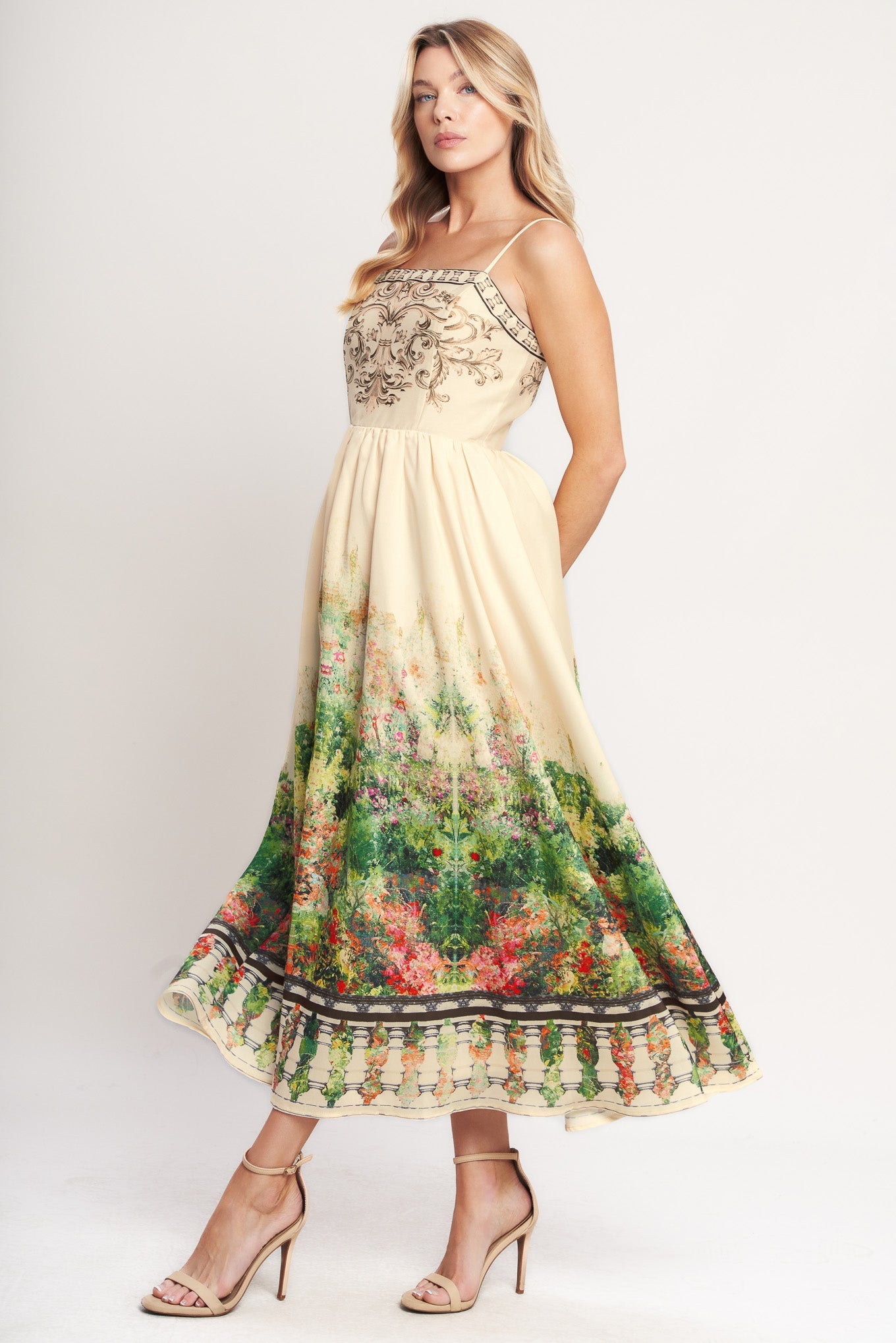 HEIRLOOM BORDER WOVEN MIDI DRESS