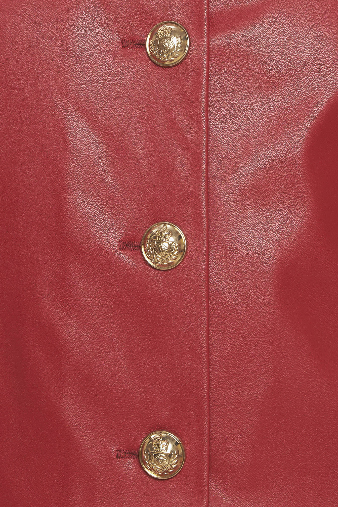 Women's Tactical Red Faux Leather Jacket