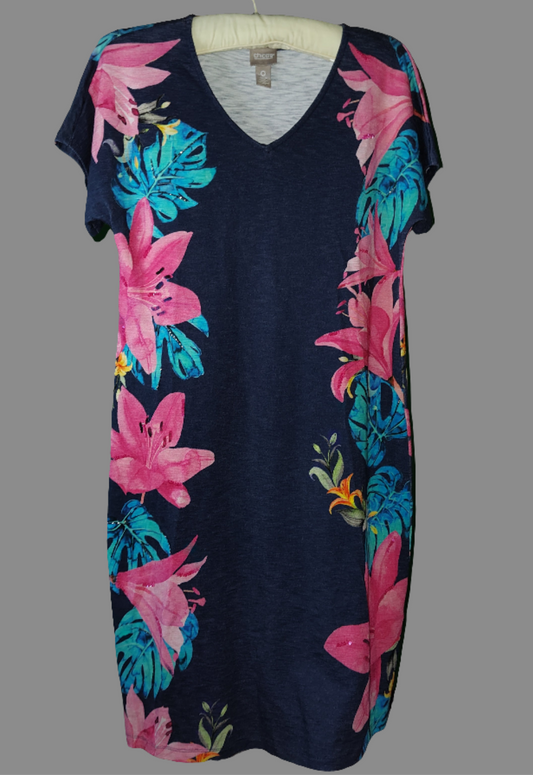 Chico's Colorful Tropical Midi Dress - size 0
