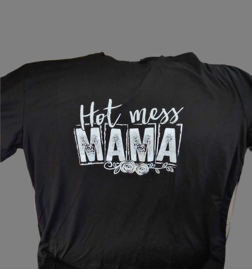 Women's Hot Mess Black Graphic T-shirt