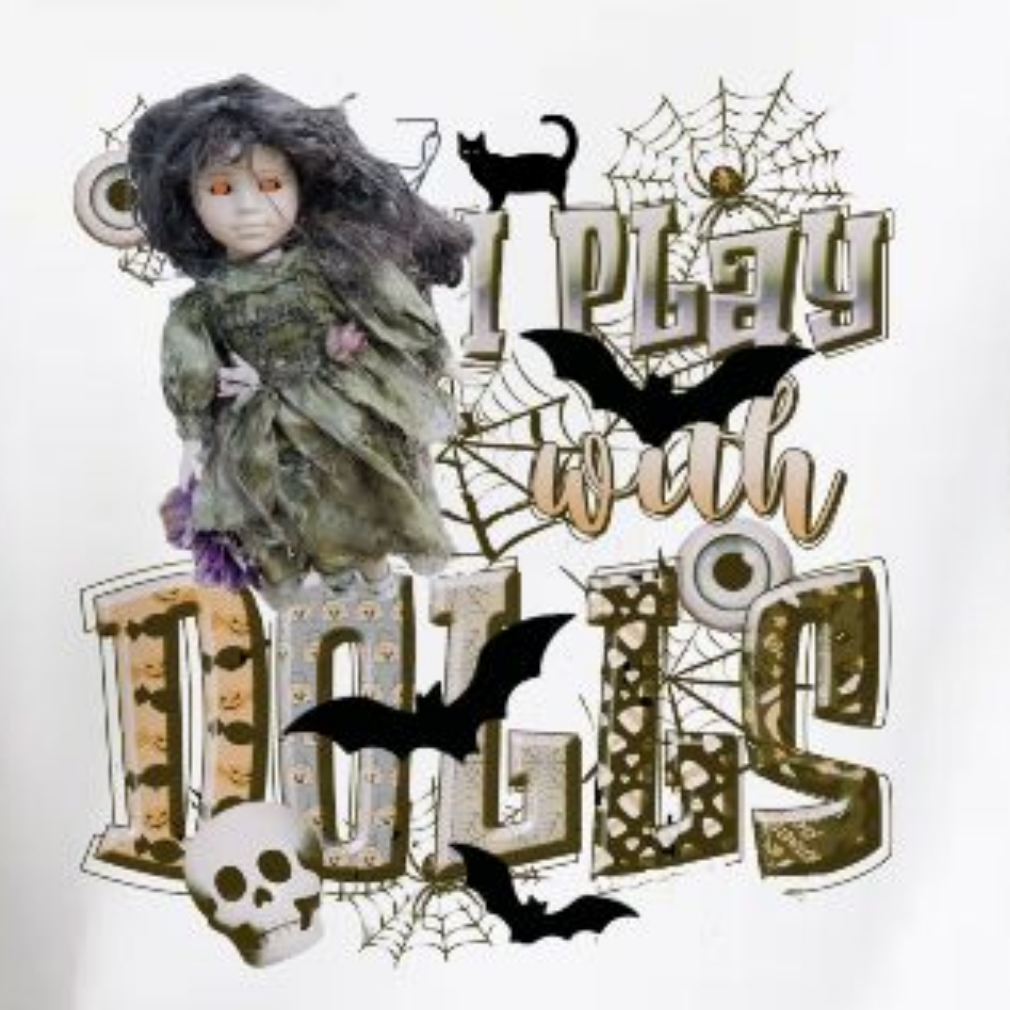 I Play with Dolls Scary Halloween Gildan 5000 Unisex Cotton T-shirt