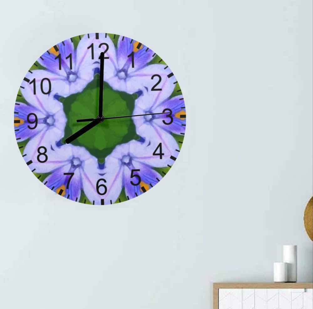 Purple Flower Ring Wall Clock (Made in USA)