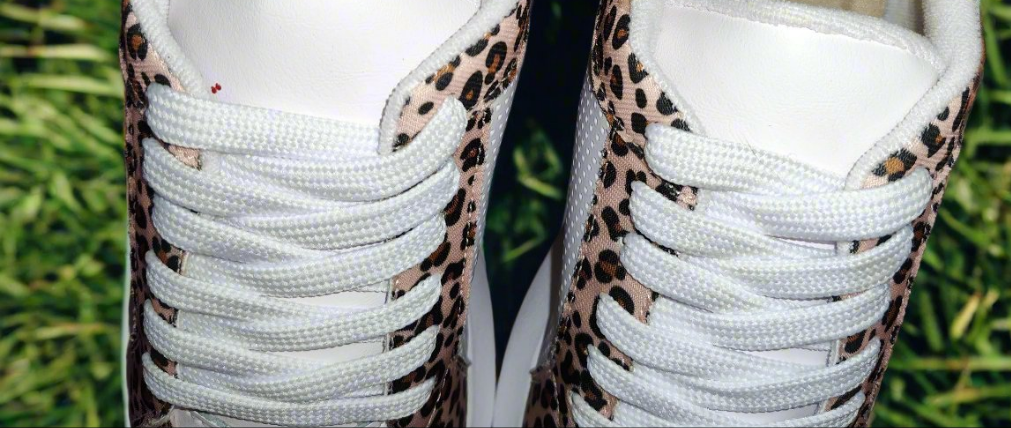 Women's Gold Star Leopard Print Sneakers