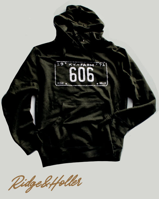 606 Area Code Black Hoodie