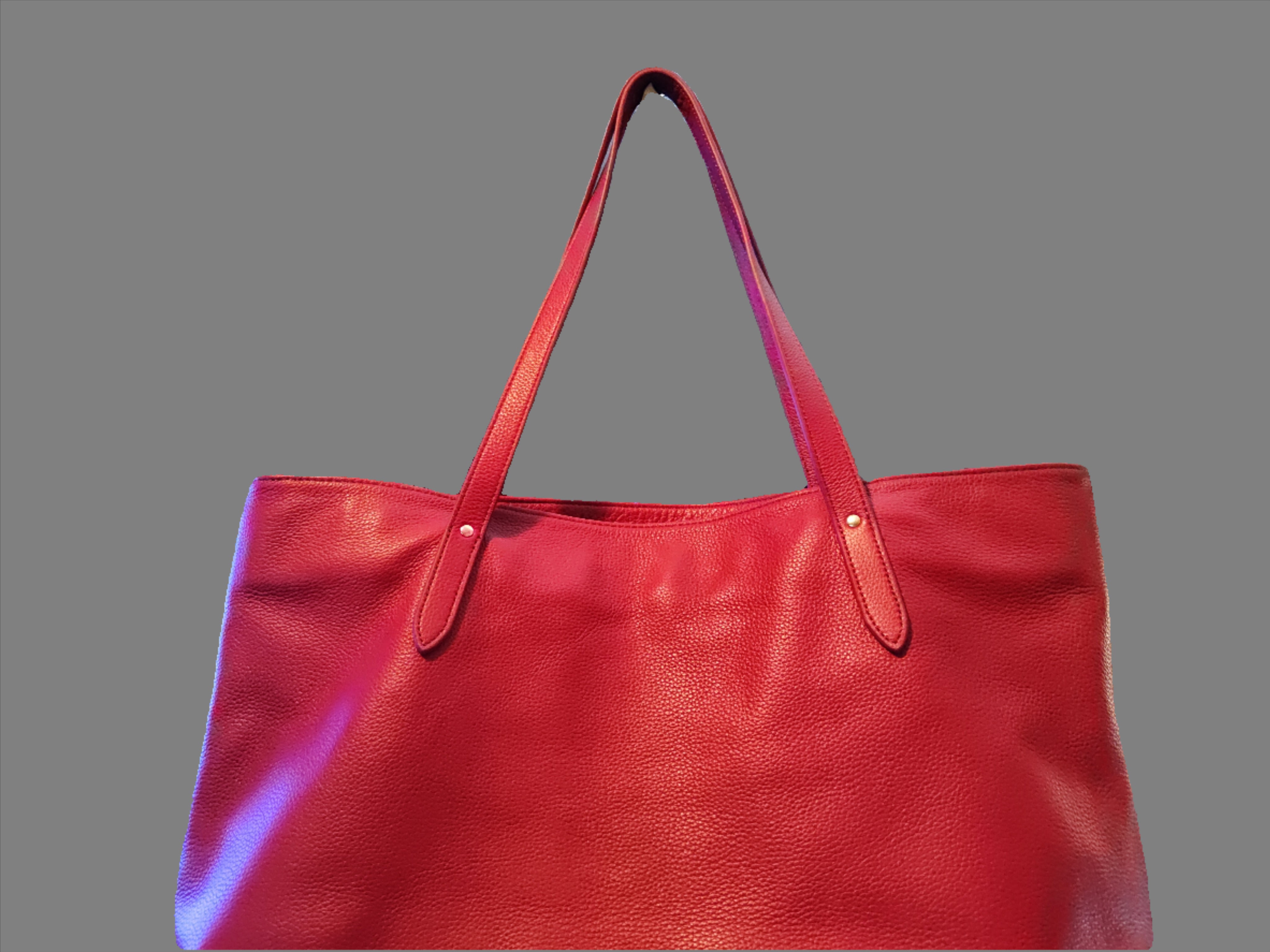 Bruxton Genuine Leather Large Red Shoulder Bag - preowned