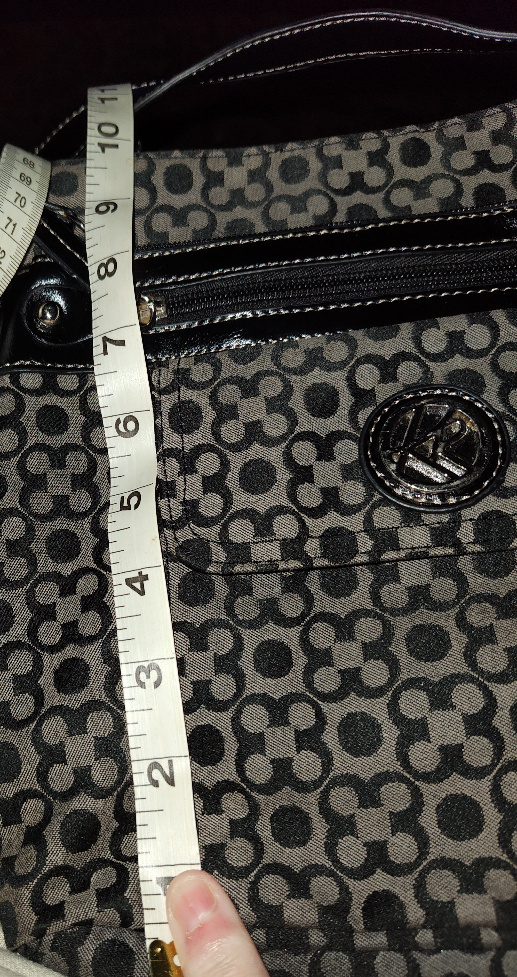 Kim Rogers Black and Gray Crossbody Bag - preowned