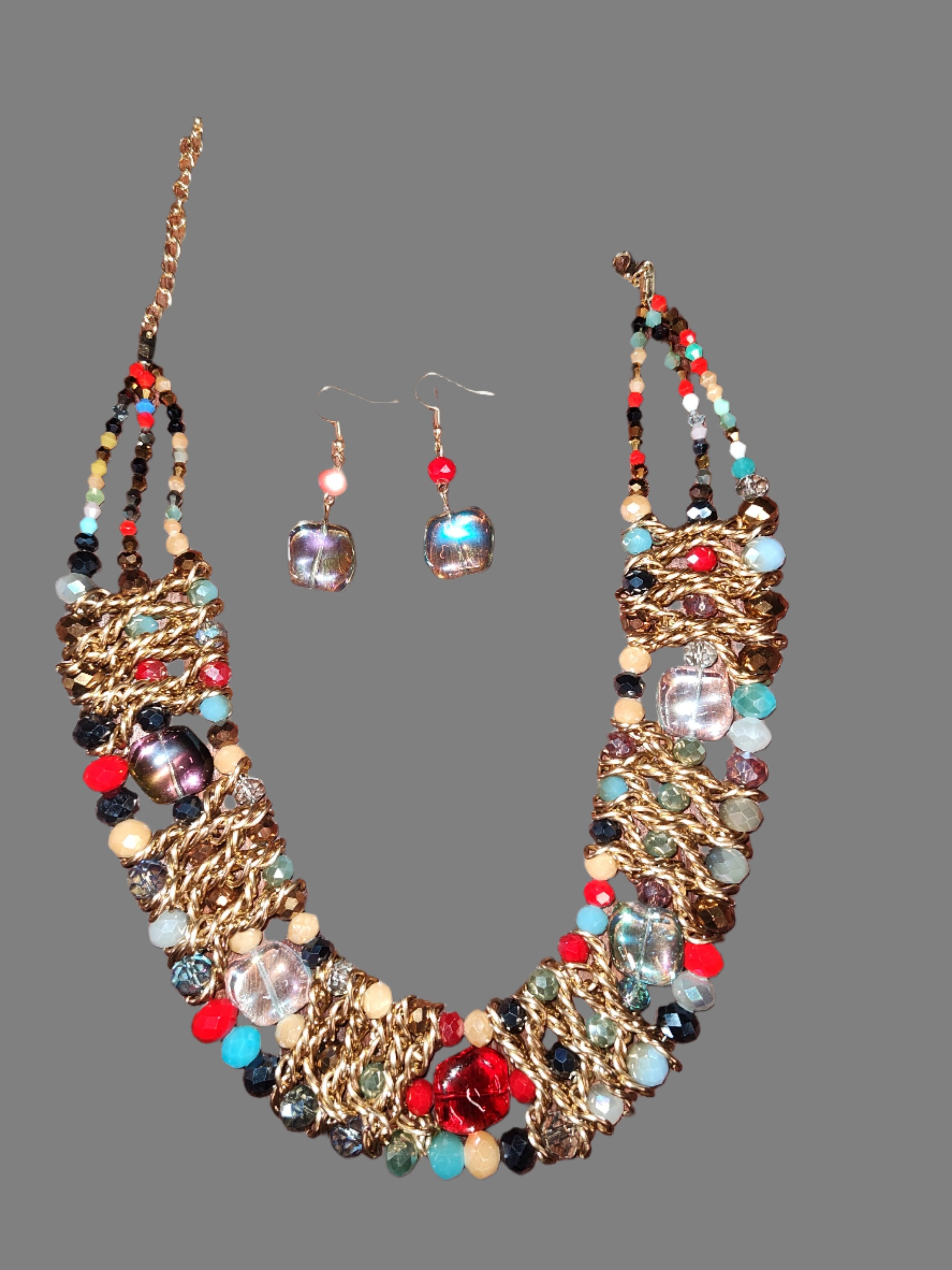 Women's Colorful Collar Jewelry Set