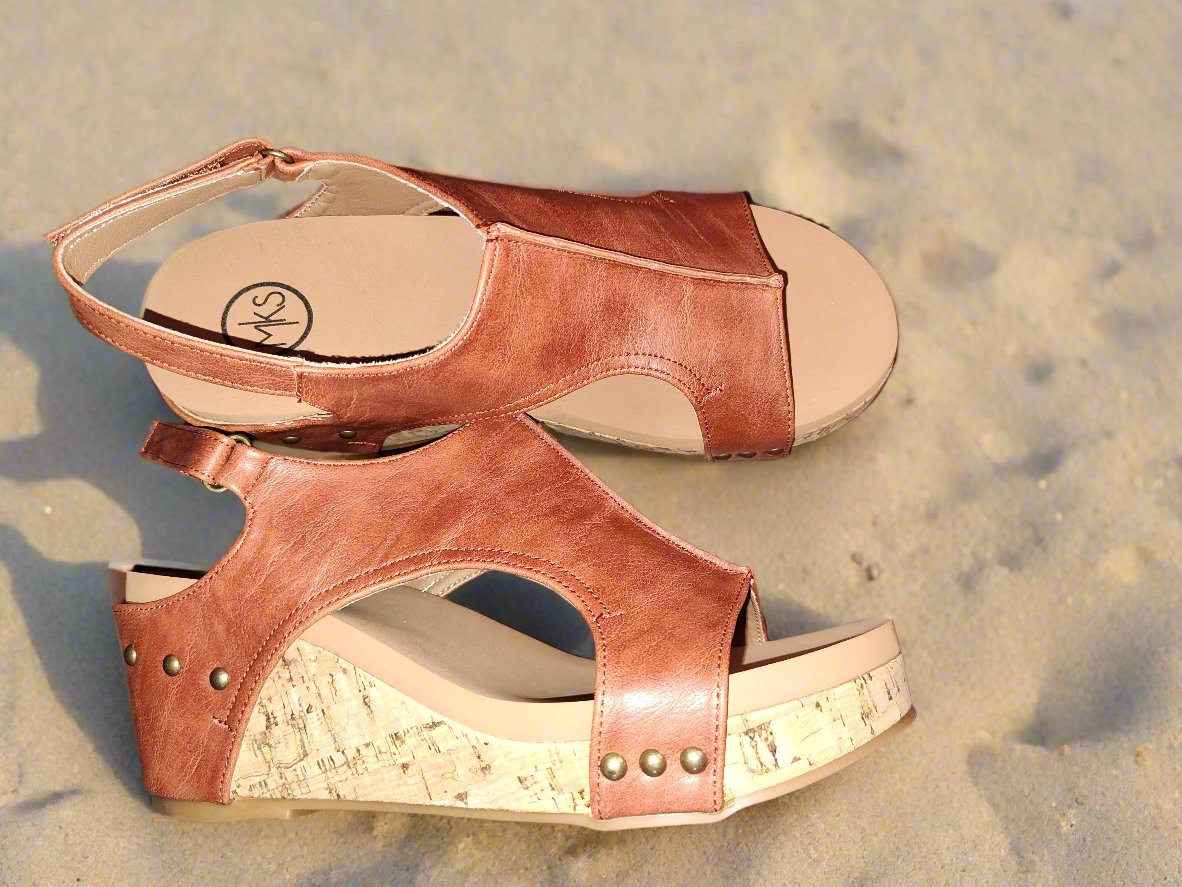 Women's Brown Wedge Sandals