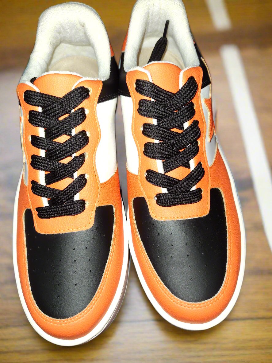 Women's Orange and Black Sneakers