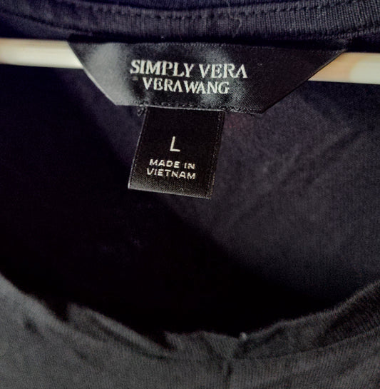 Simply Vera Black Drawstring Waist Midi Dress - size L