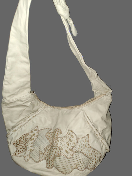 Chabs Genuine Leather Vintage Off White Hobo Handbag