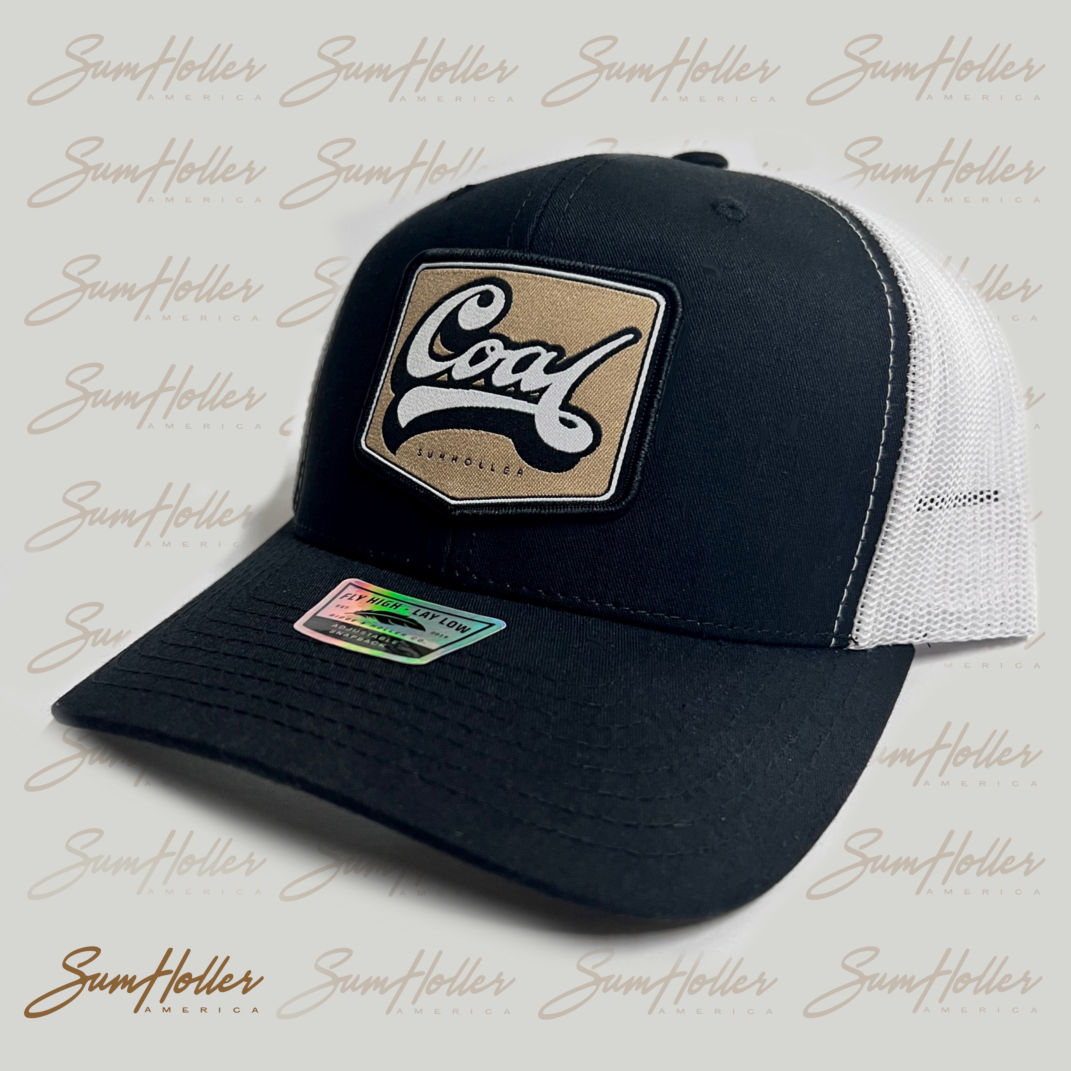 Classic Black and White Snapback Coal Hat