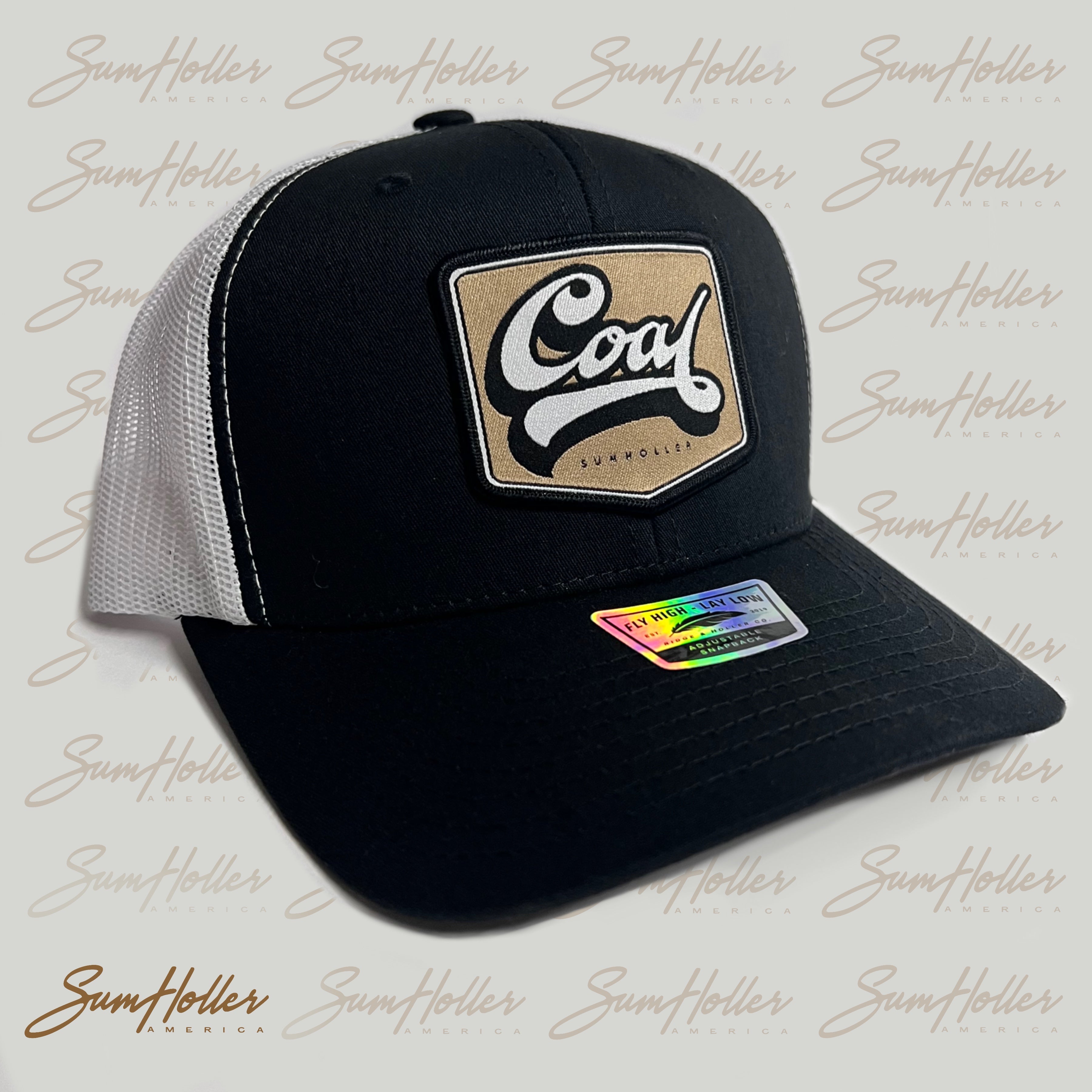 Classic Black and White Snapback Coal Hat