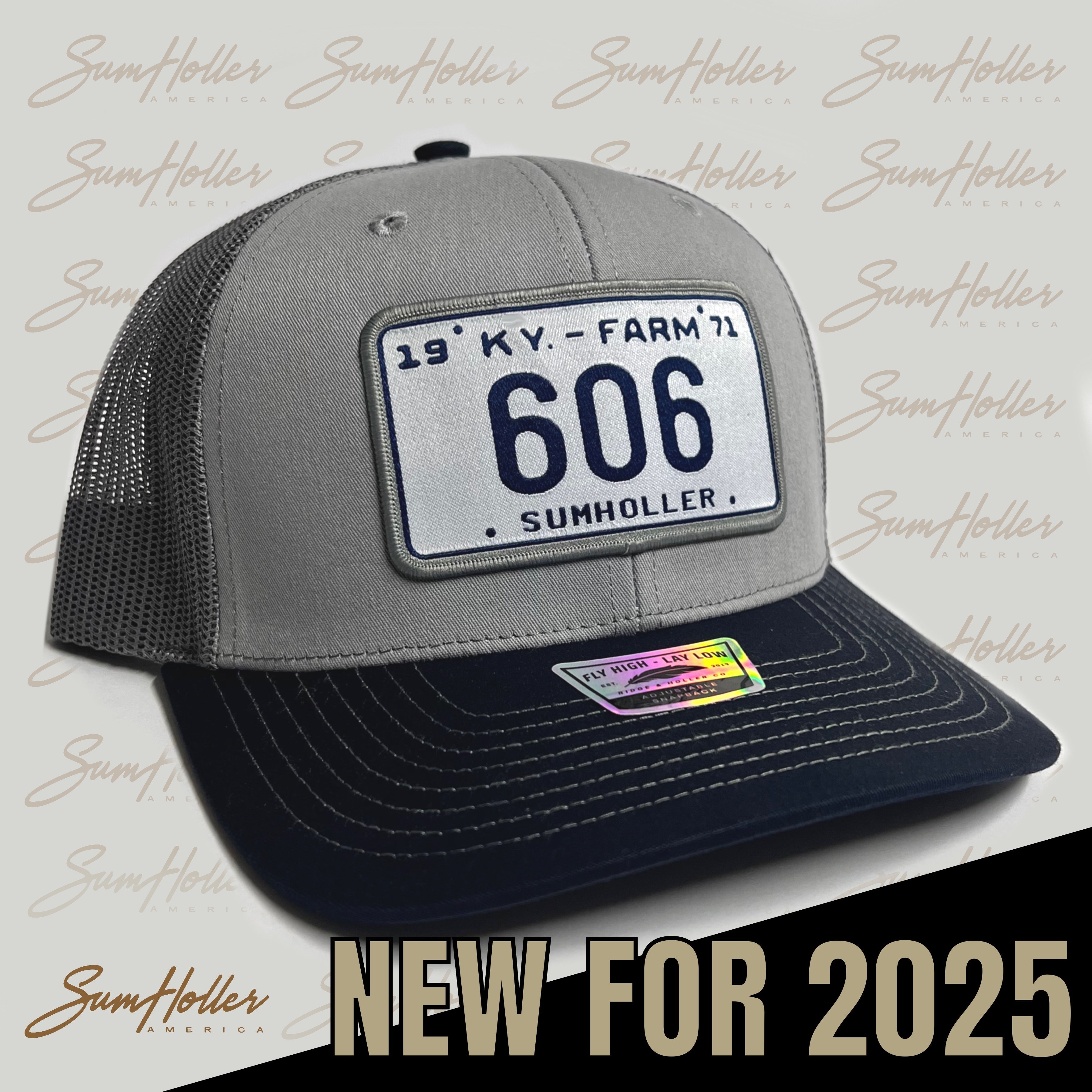 606 Area Code Plate Gray Cap