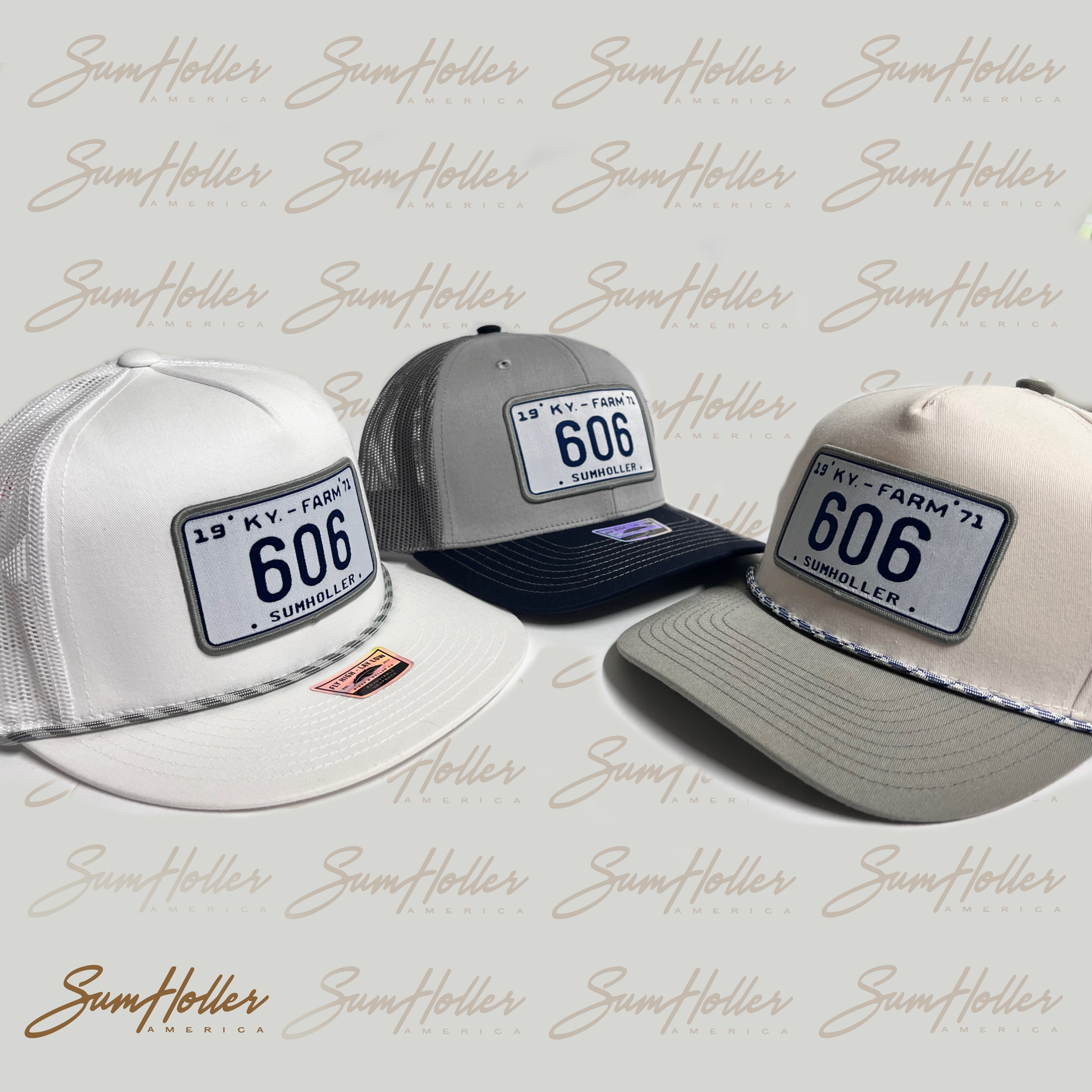 606 Area Code Plate Gray Cap