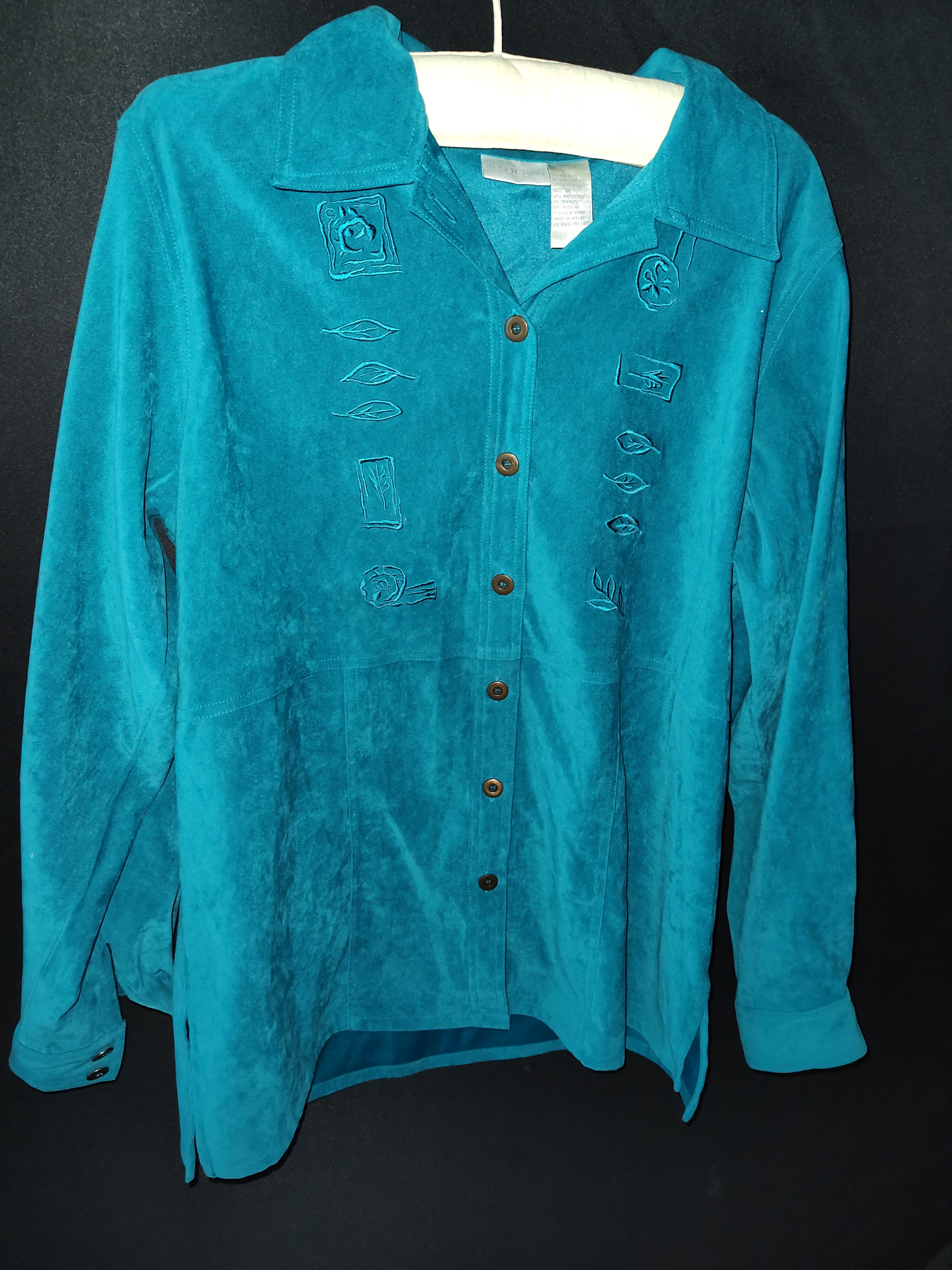 Women's Koret Button up Turquoise Shirt/Jacket - Size M