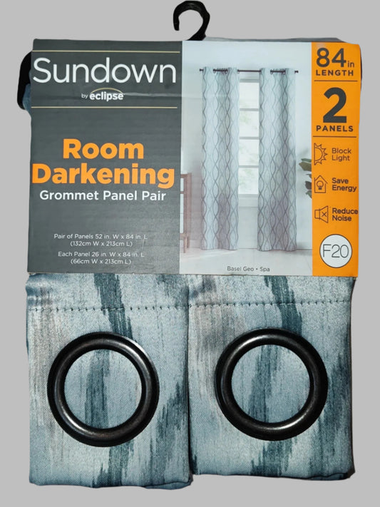 Sundown Room Darkening Grommet Panel 2 Pair Curtains- 52 x 84 inches