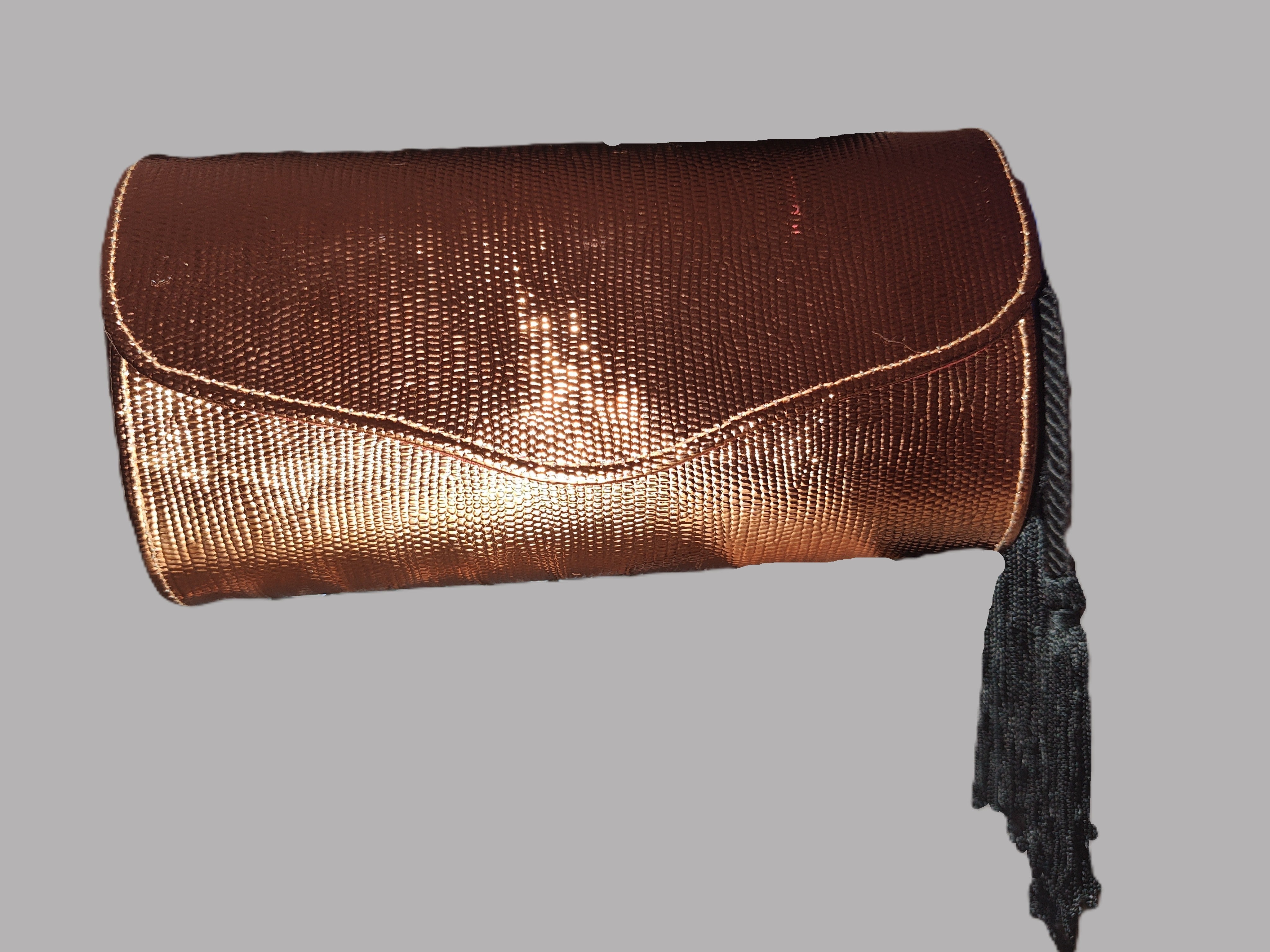 Delill Bronze Color Wristlet with Brown Rope Handle