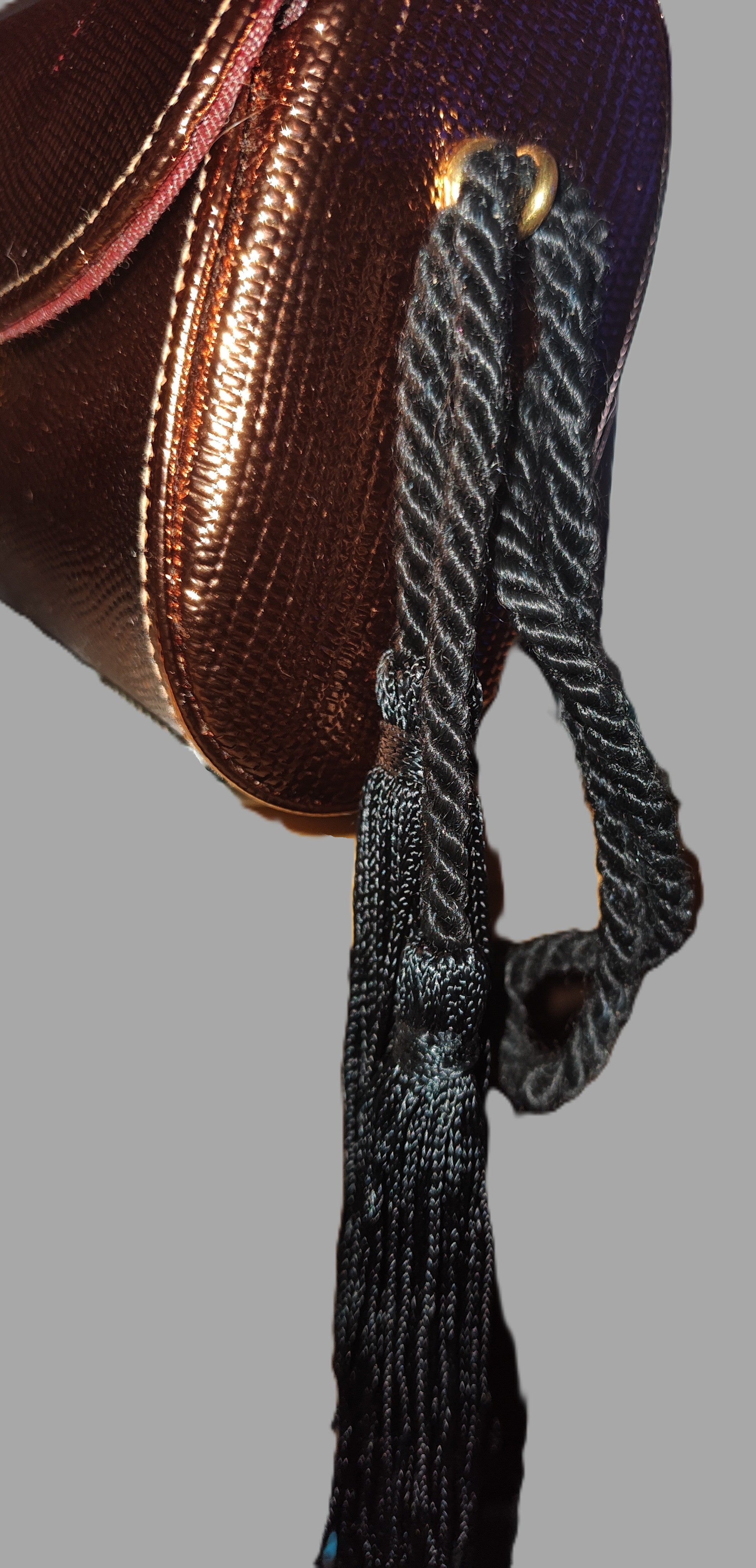 Delill Bronze Color Wristlet with Brown Rope Handle