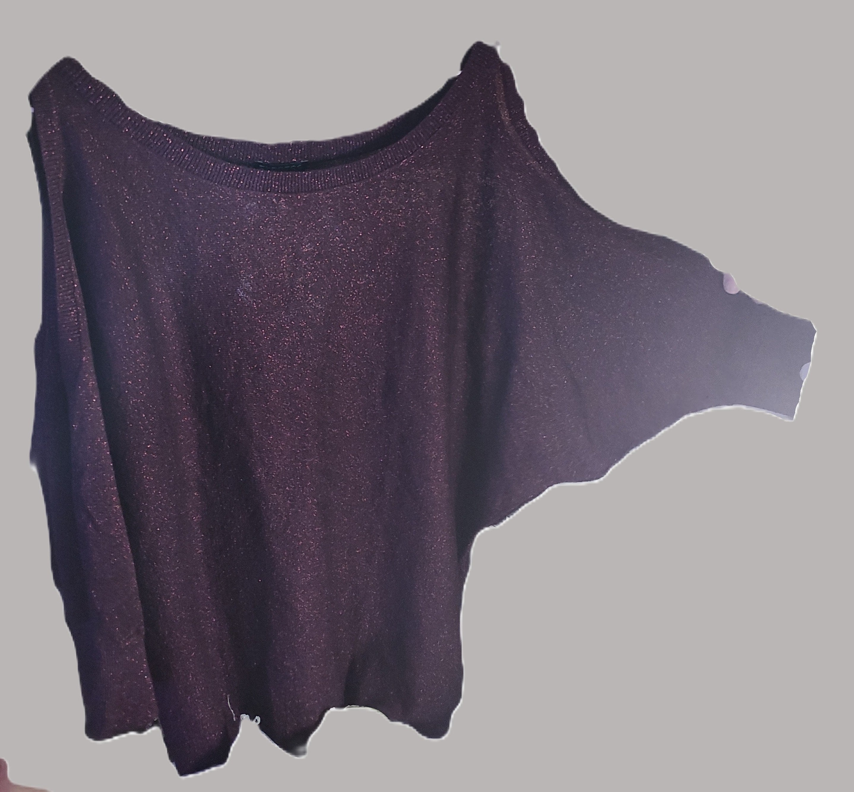 Express Knit Burgundy Cold Shoulder Top - size M