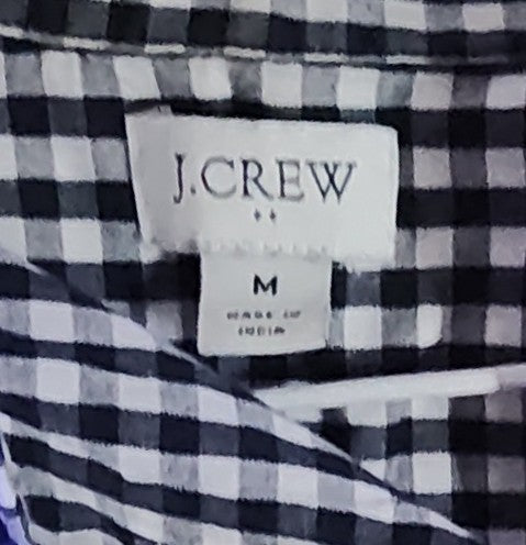 J. Crew Black Gingham Button-up Sleeveless Blouse - size M