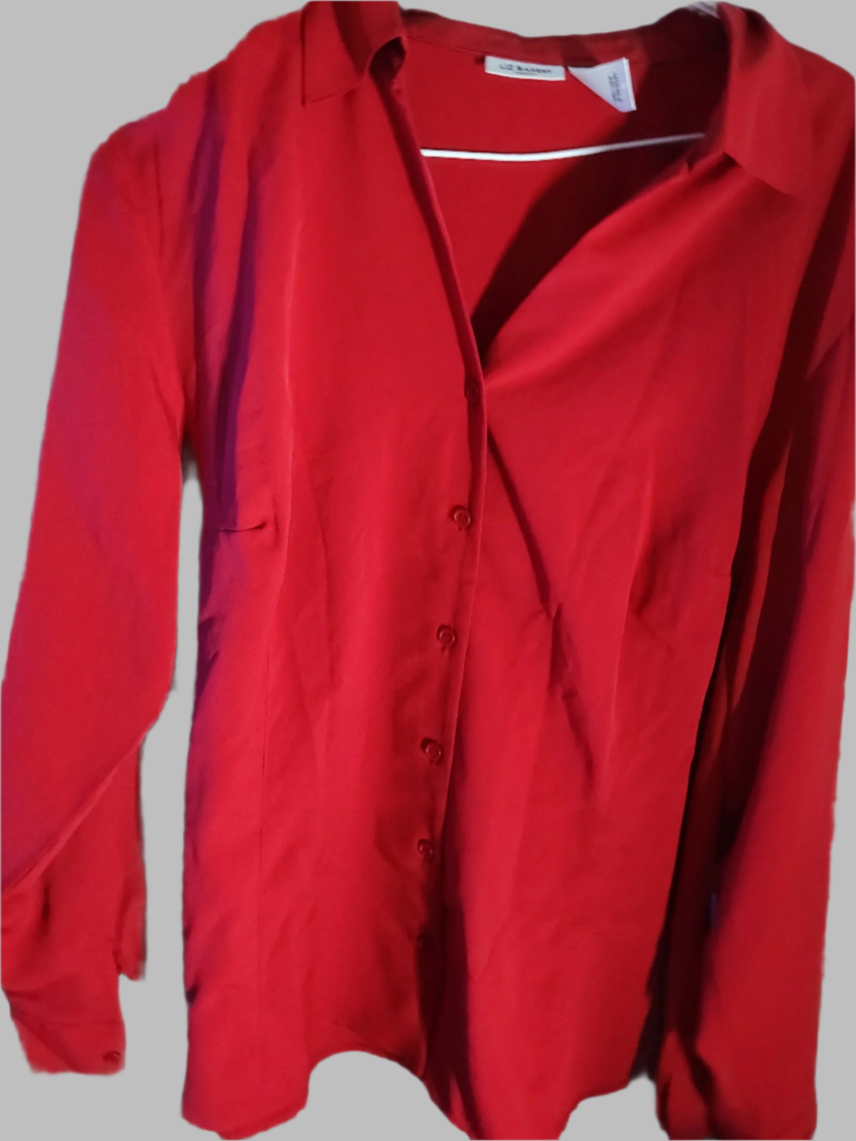 Liz Baker Woman Long Sleeve Red Blouse - size 20W