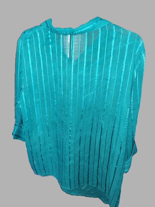 Club Z Collection Teal Sheer Blouse - size 3XL