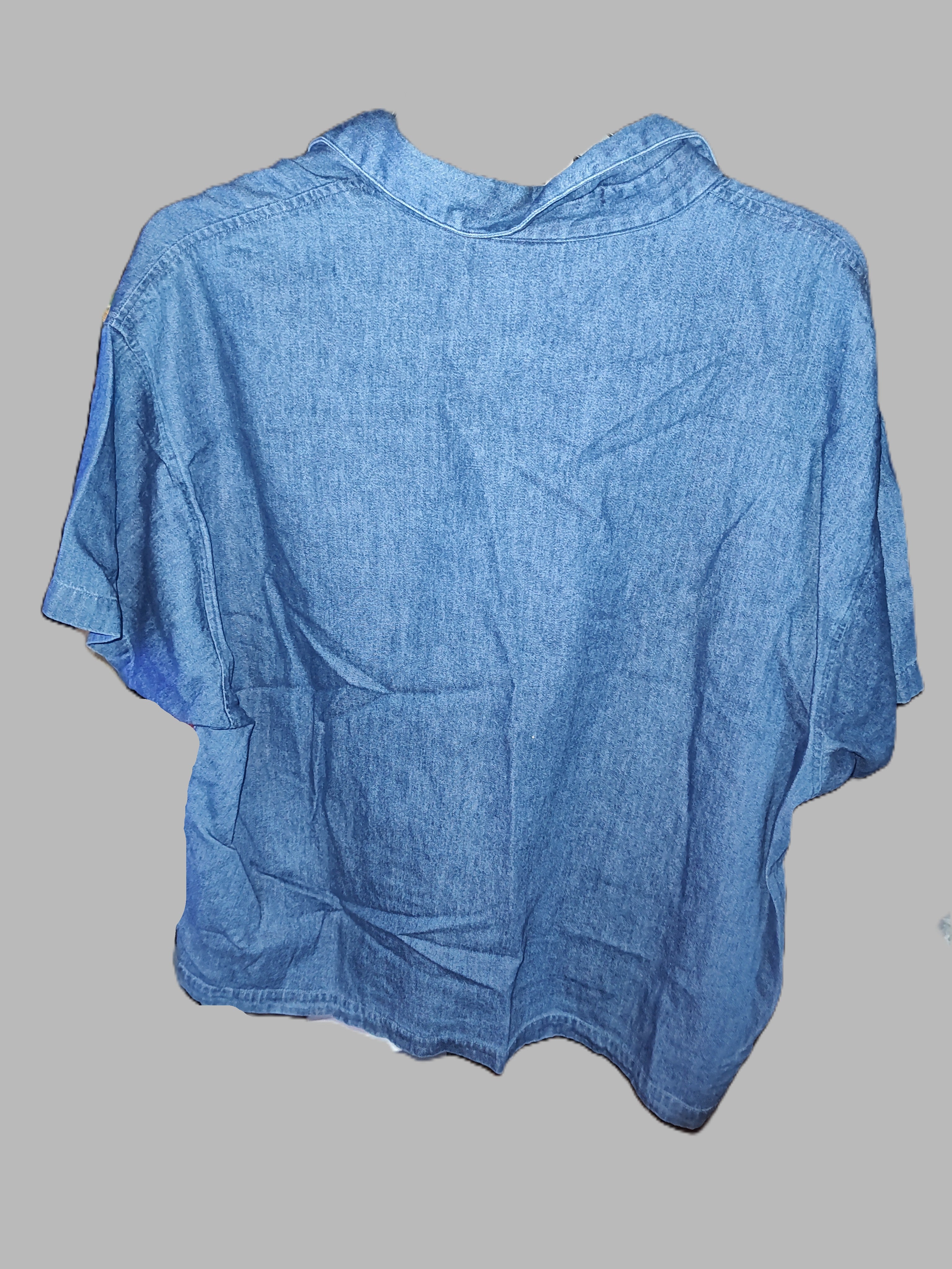 Cabin Creek with Flower Embroidered Denim Shirt - size 3XL