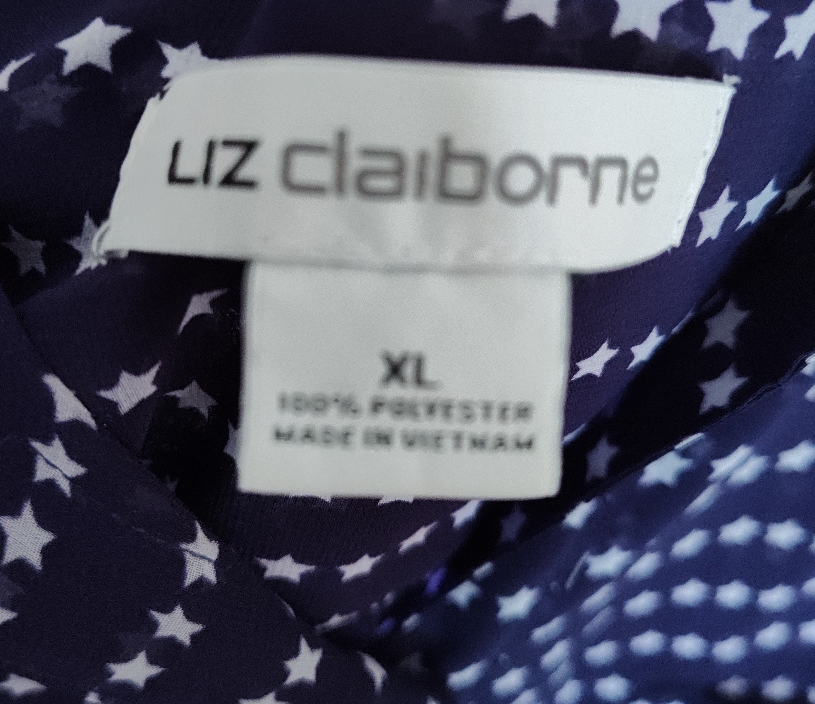 Liz Claiborne Navy Sleeveless Button Front Top - size XL