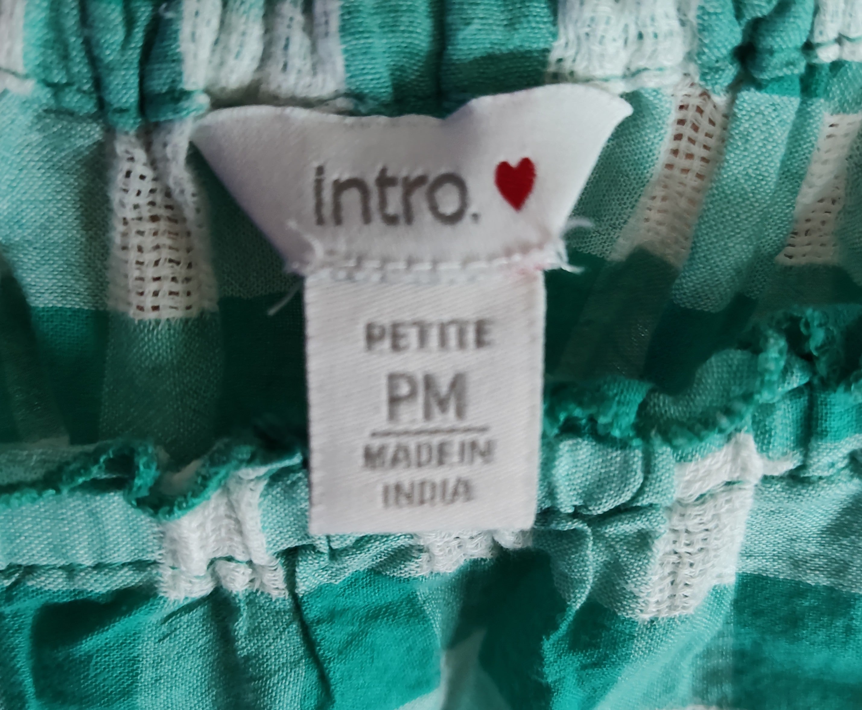 Intro Green Checkered Blouse - size PM