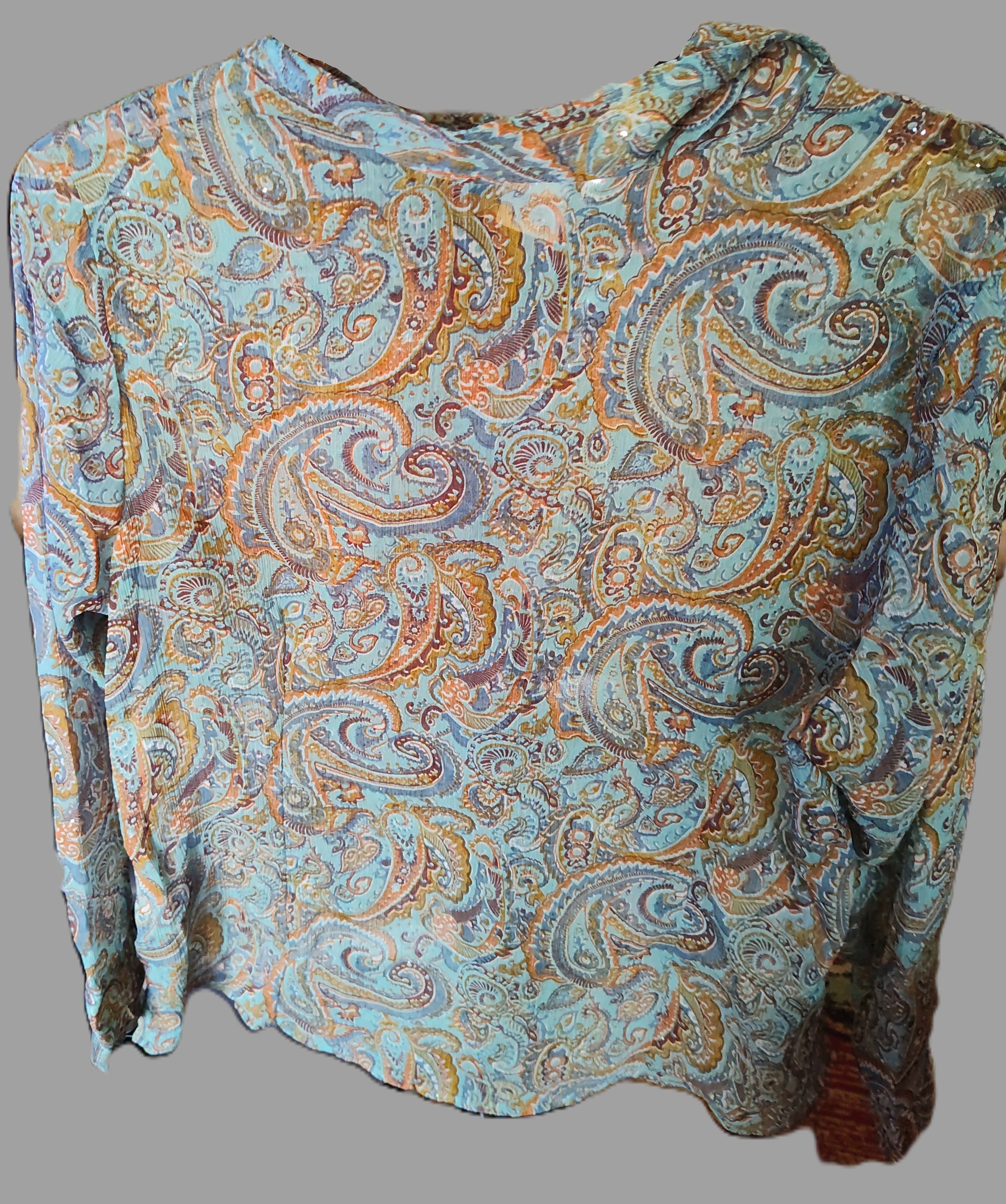 Faded Glory Green Paisley Button Shirt - size 18W-20W