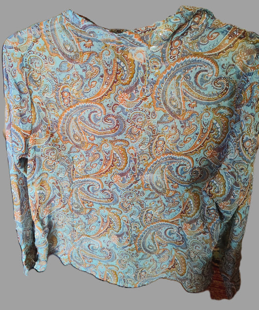 Faded Glory Green Paisley Button Shirt - size 18W-20W