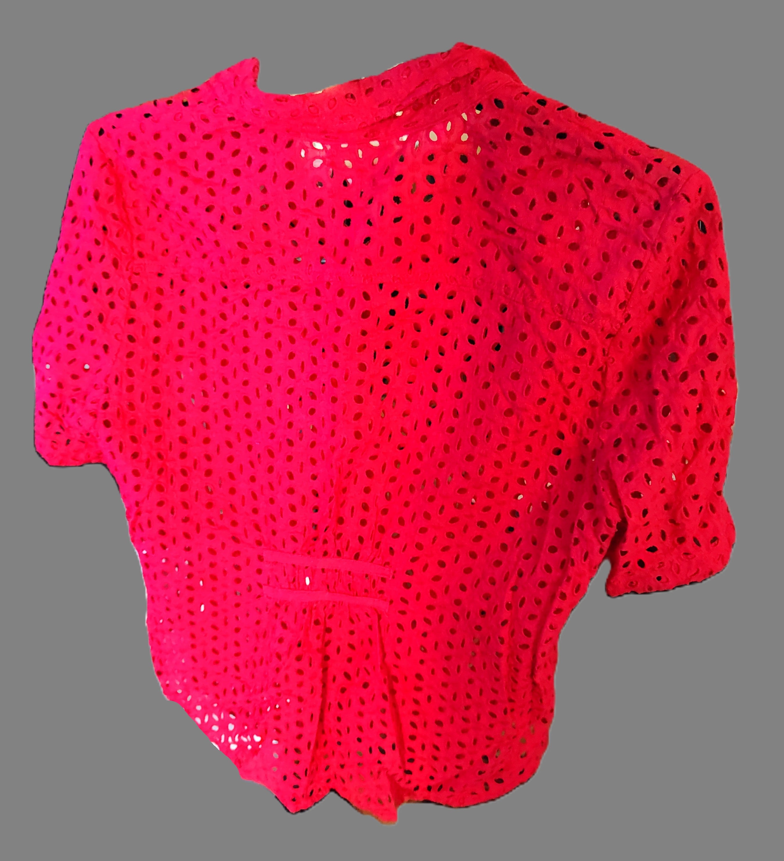 Ruby Rd Red Lace Button Blouse - size 18