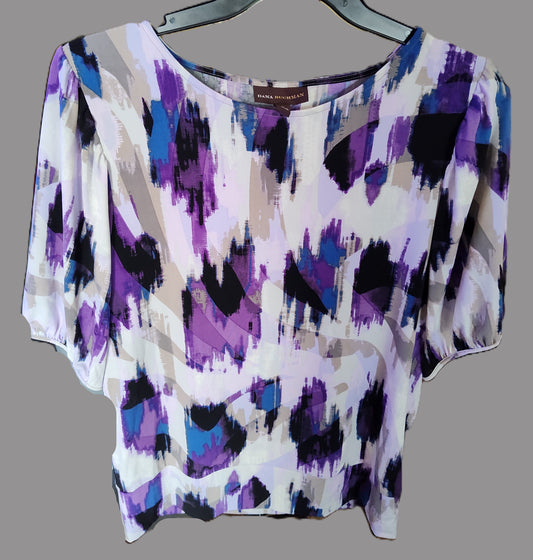 Dana Buchman Purple & Blue Sleeveless Blouse - size M