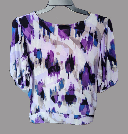 Dana Buchman Purple & Blue Sleeveless Blouse - size M