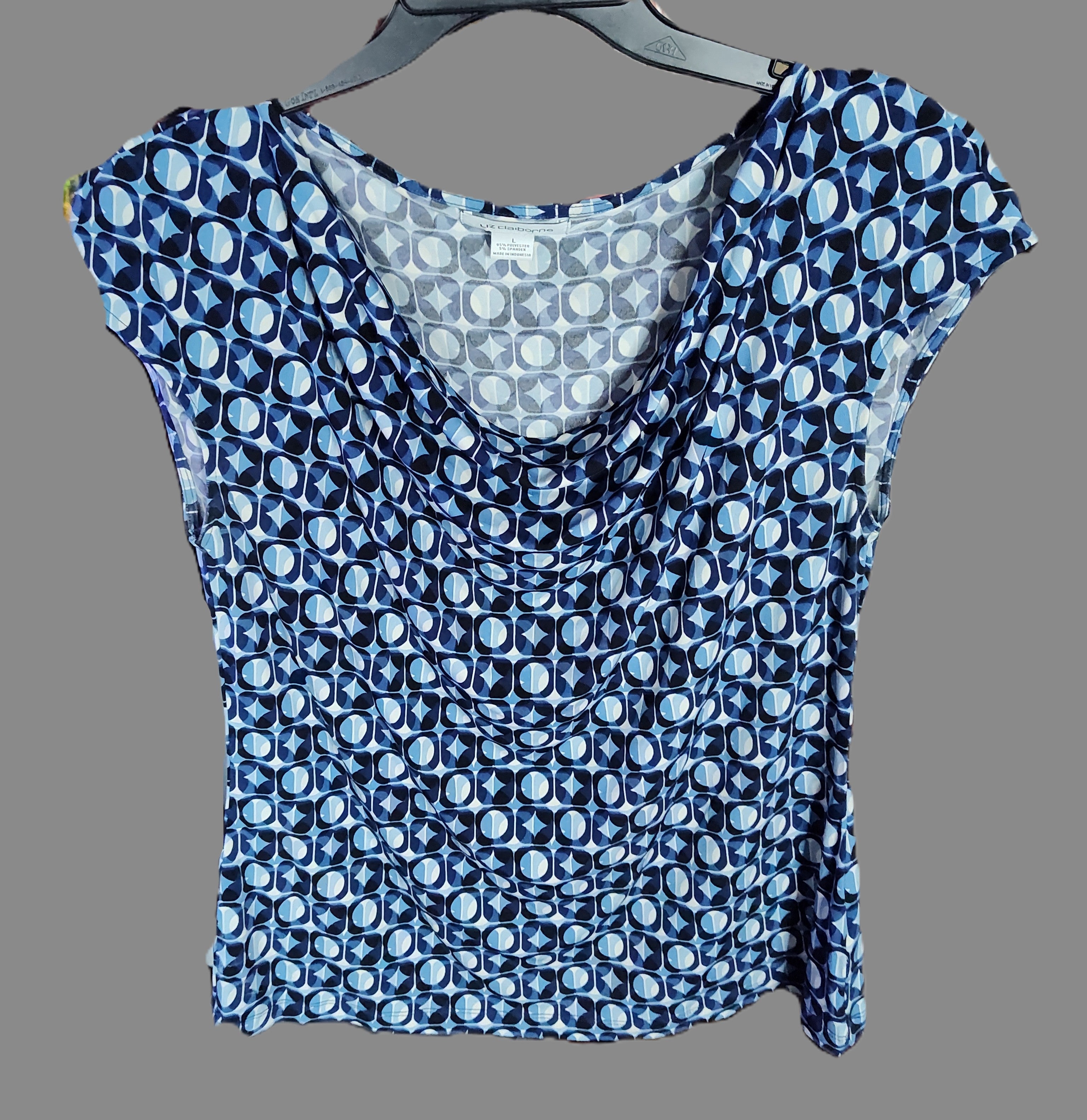 Liz Claiborne Short Sleeve Blue Blouse - size L