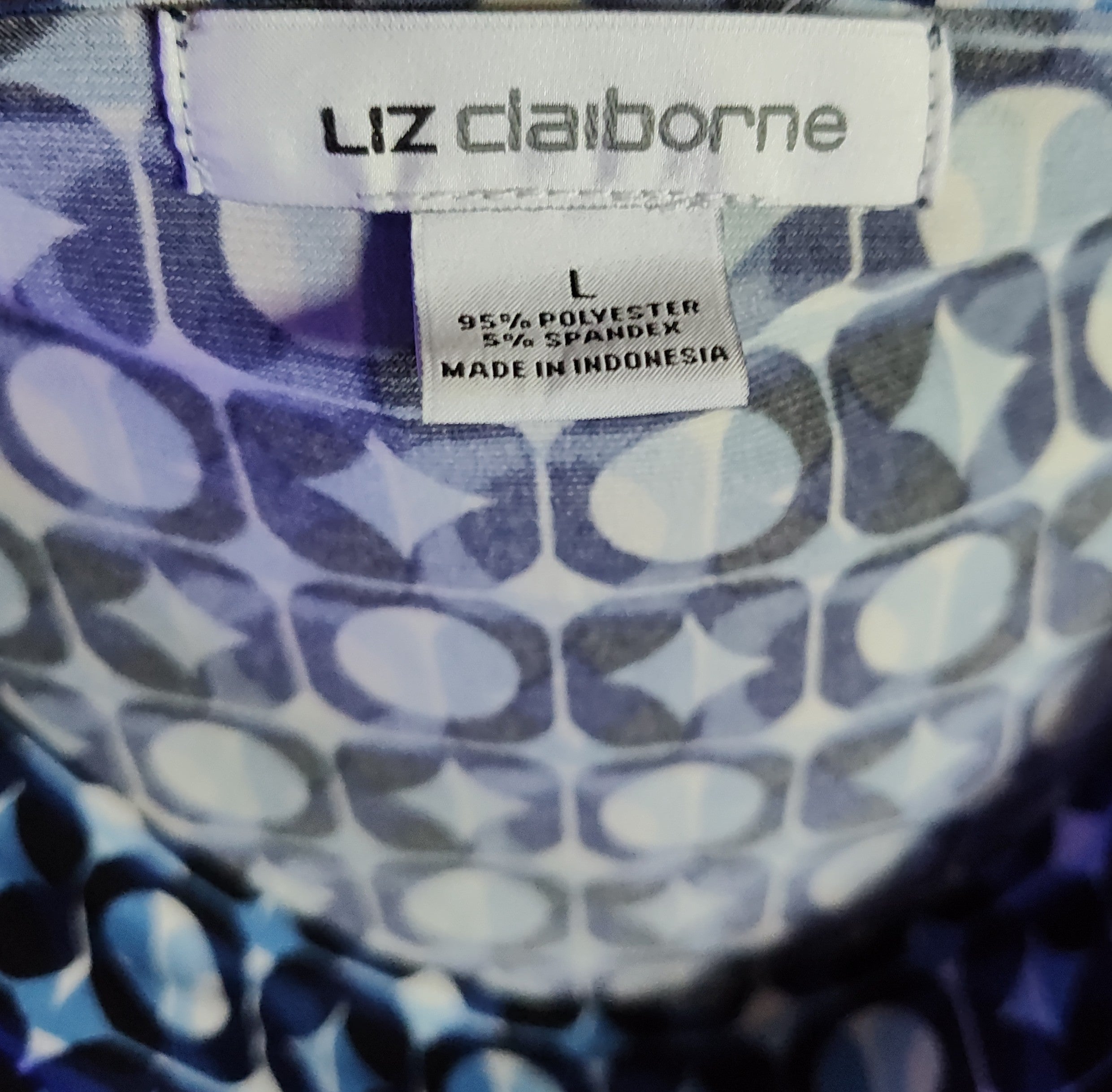 Liz Claiborne Short Sleeve Blue Blouse - size L