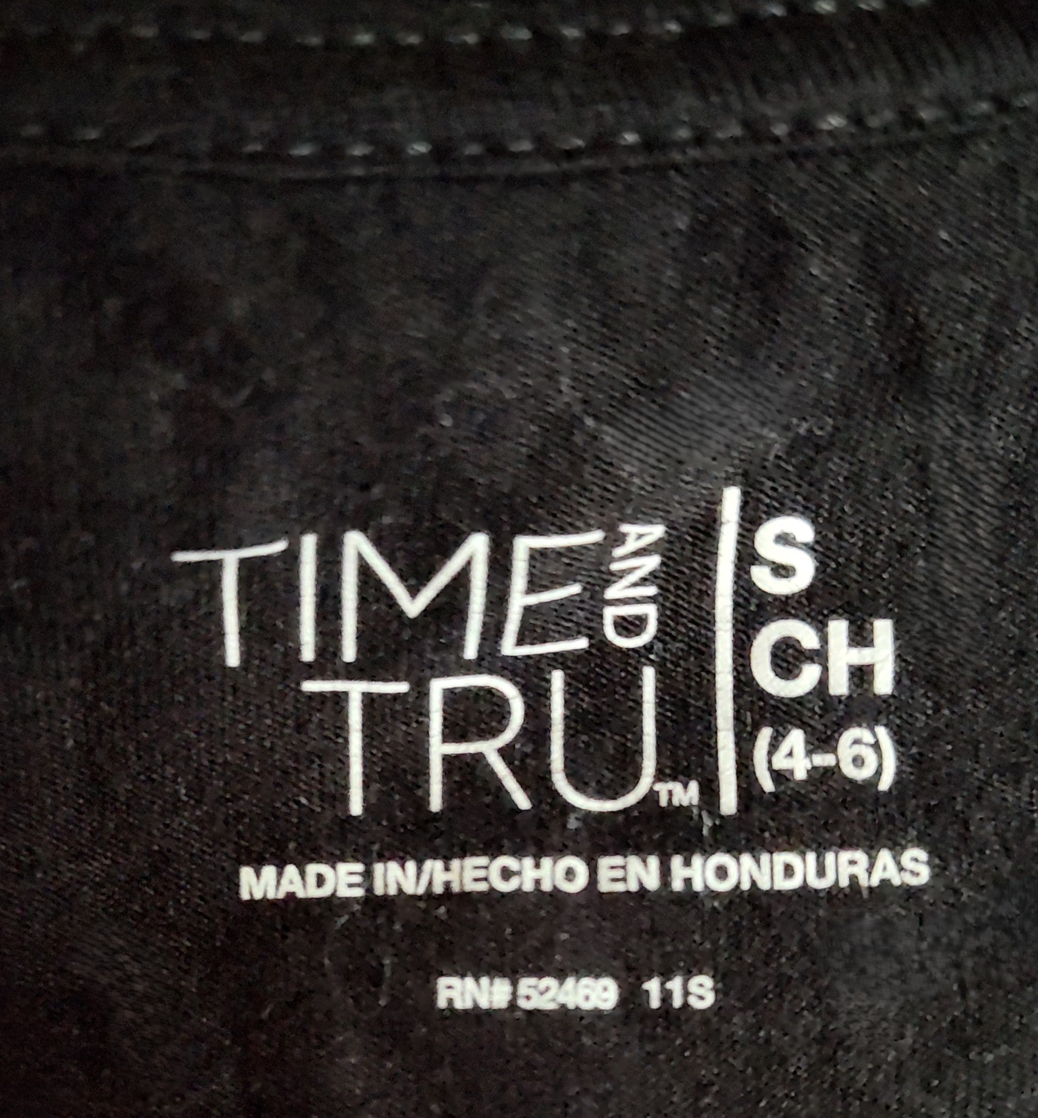 Time and Tru Childs Black Tshirt - size S