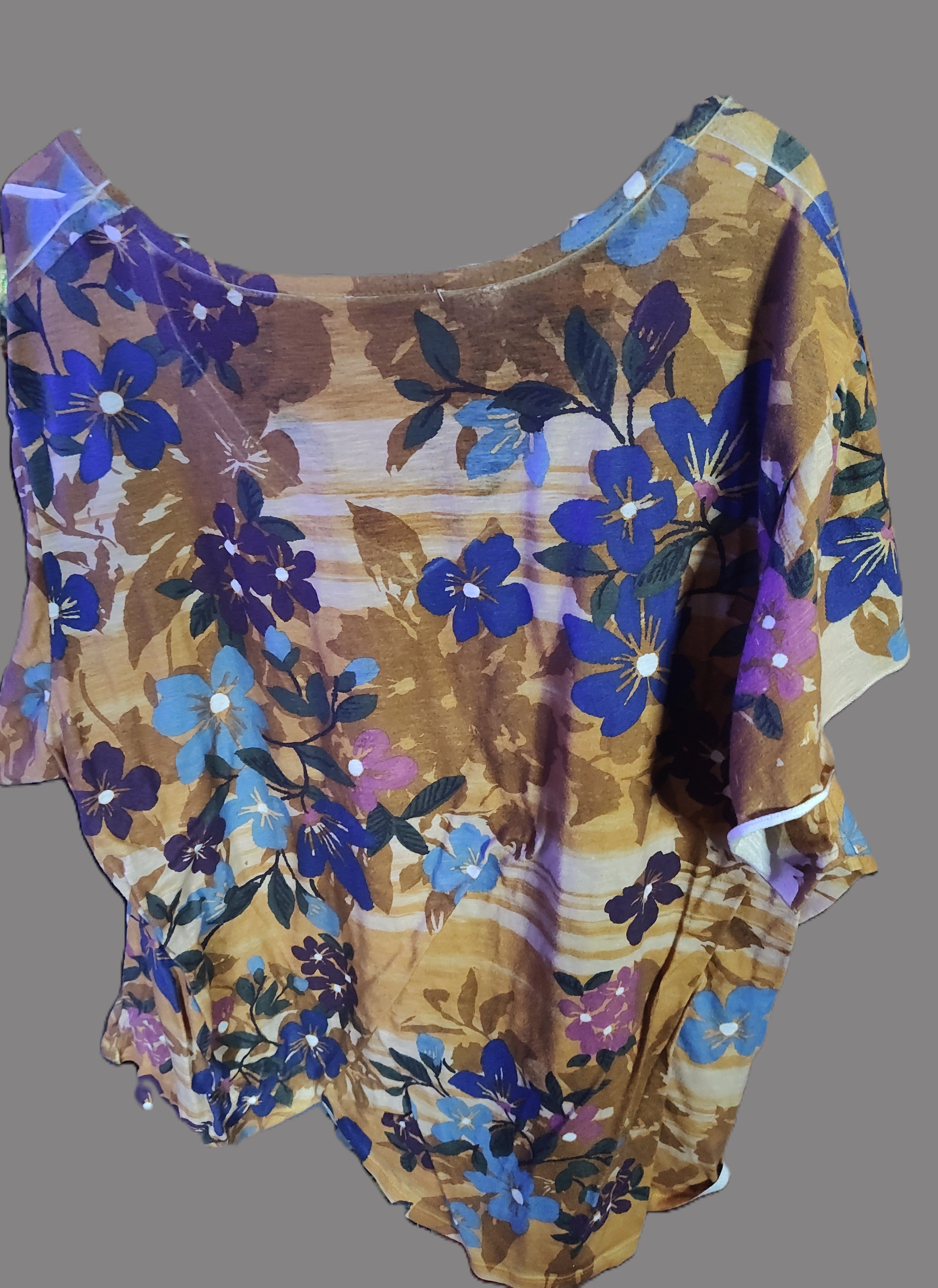 Davina Brown and Purple Floral Blouse