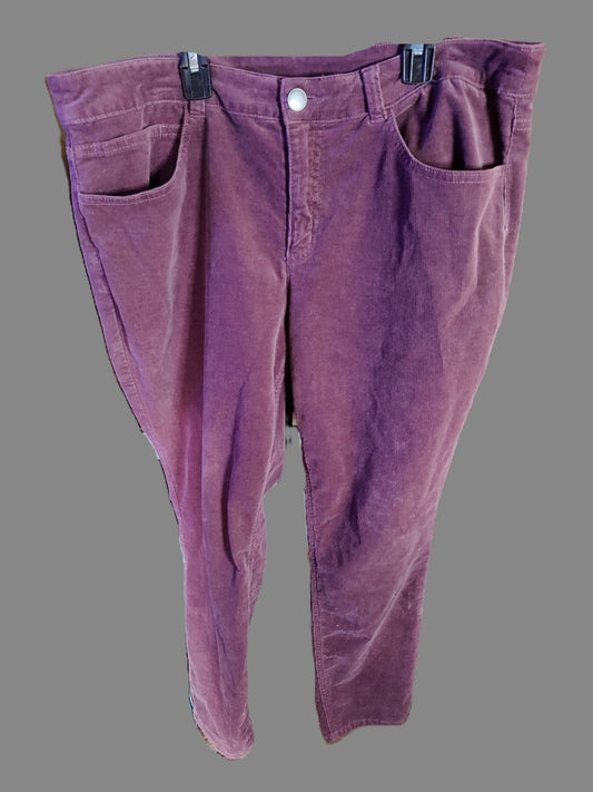 Christopher & Banks Plum Corduroy Pants - size 14