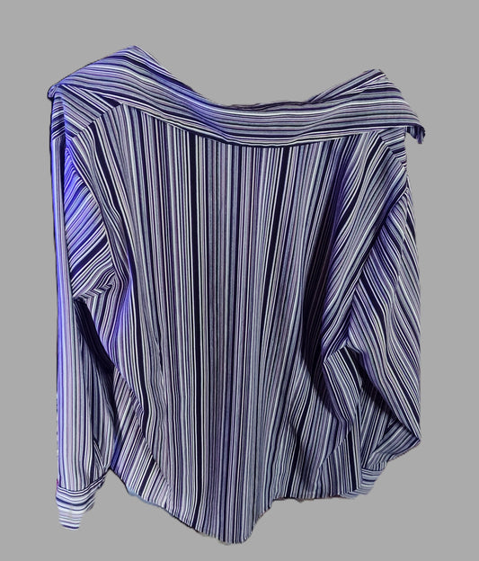 East 5th Women's Vertical Stripes Button Front Blouse - size 1X