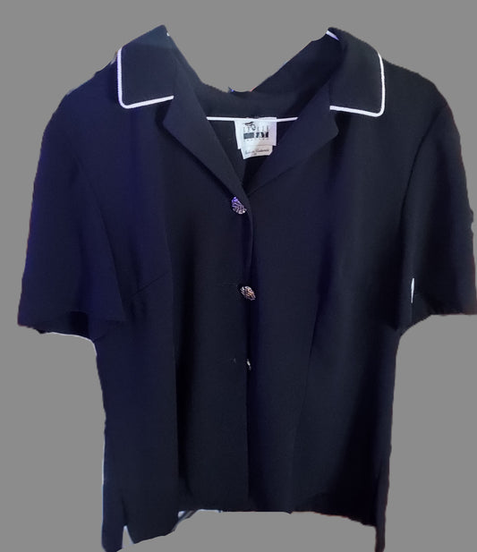 Leslie Fay Black Button Jacket - size 14