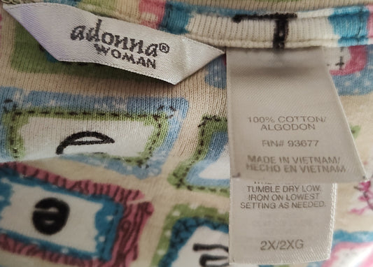 Adonna Colorful Loose Midi Dress - size 2XL