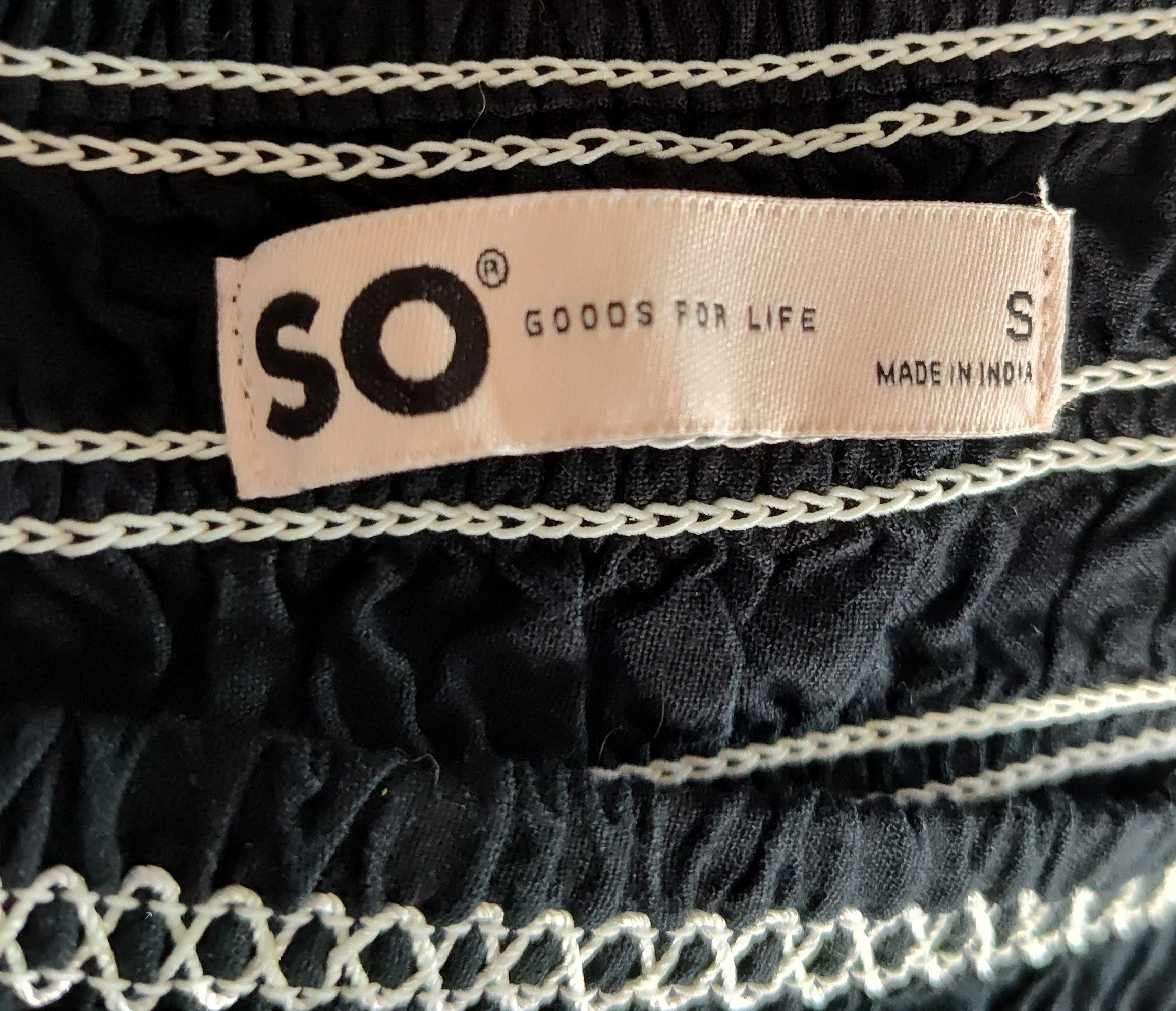 Women's So Black Smocked Gathered Shirt - size S