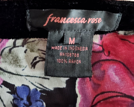 Francesca Rose Colorful Floral Long Sleeve Blouse - size M